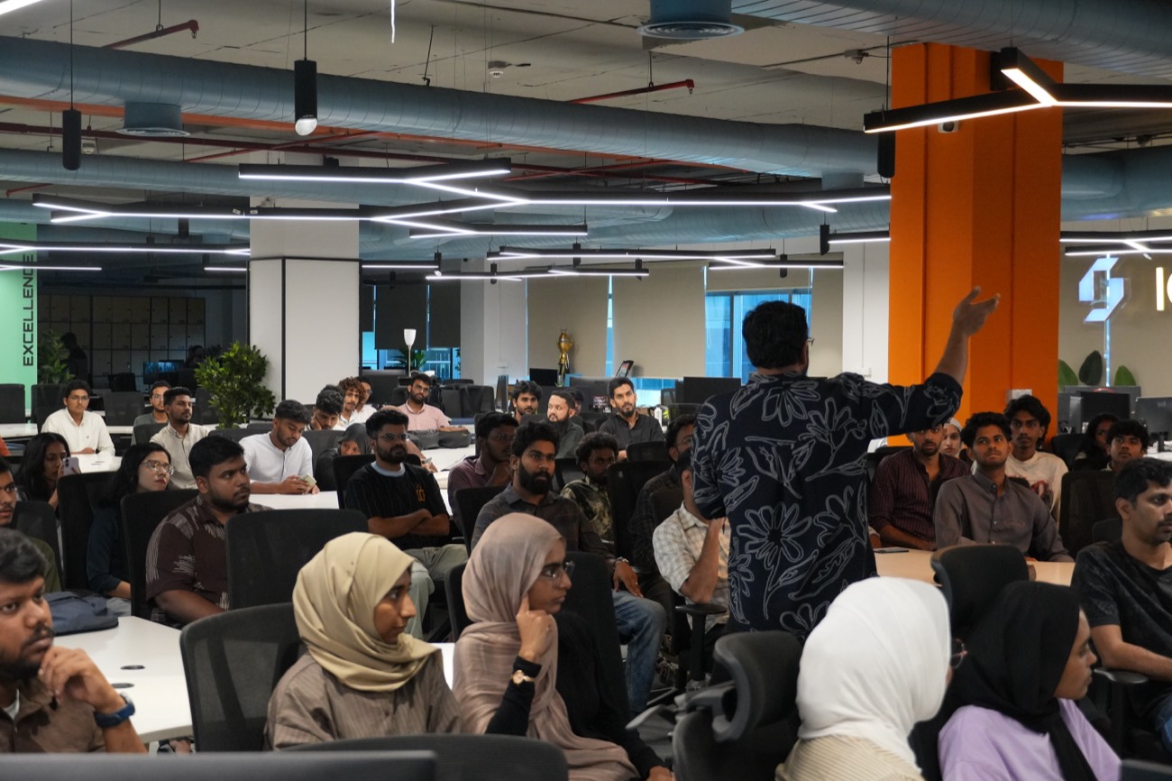Speaker engaging the audience during an AI Connect Kerala meetup